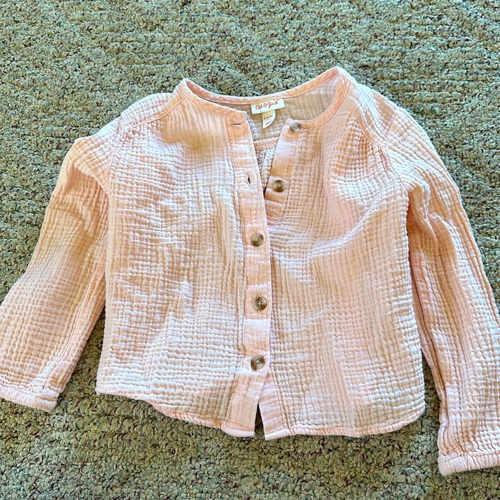 Girls size 6 waffle sweater pink